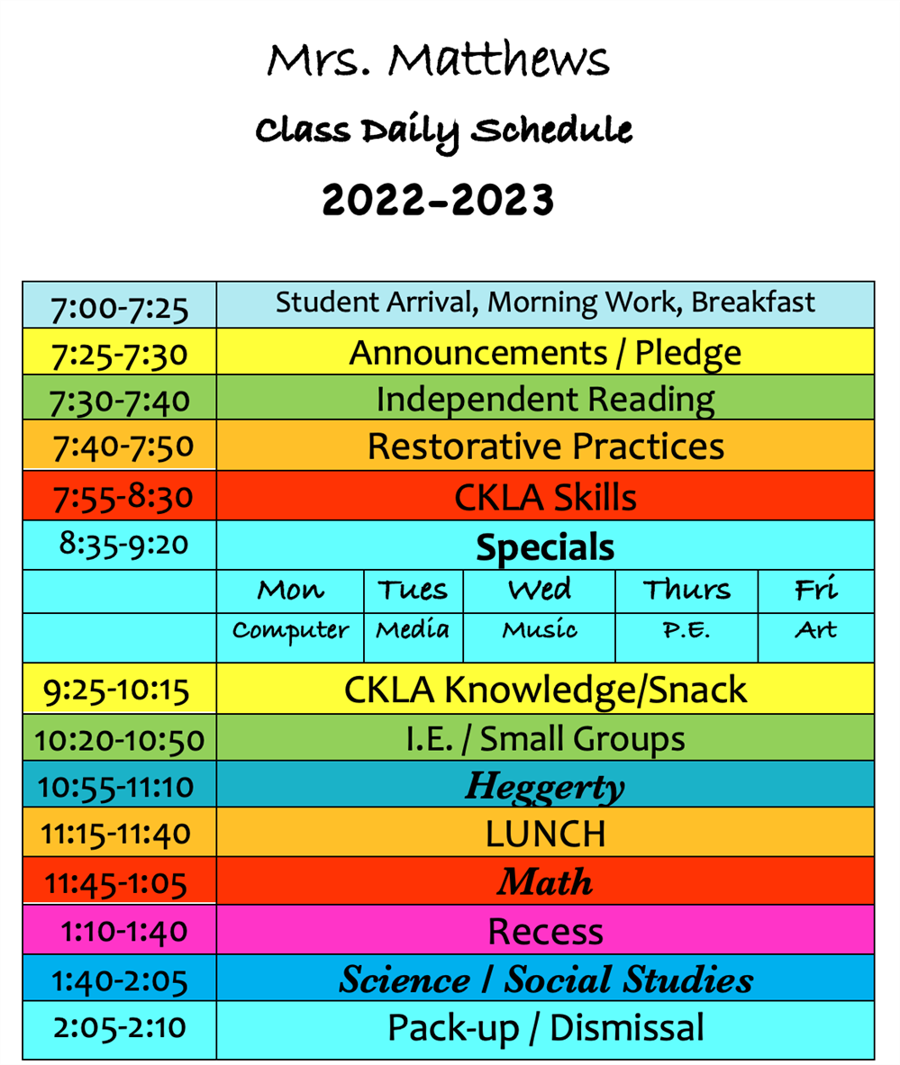  Schedule 